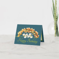 Bouquet jaune vert Orchidées Lys Joyeux anniversai