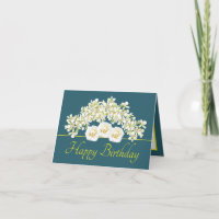Bouquet jaune vert Orchidées Roses Joyeux annivers