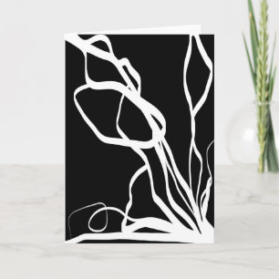 Carte Bouquet Noir : Abstrait noir et blanc