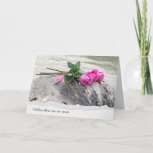 Carte Bouquet rose sur la sympathie du bois flotté