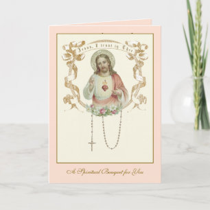 Carte Bouquet spirituel catholique Prières religieuses