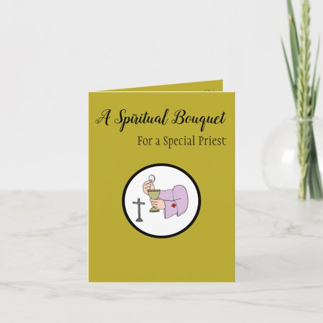 Carte Bouquet spirituel pour un prêtre (Devant)