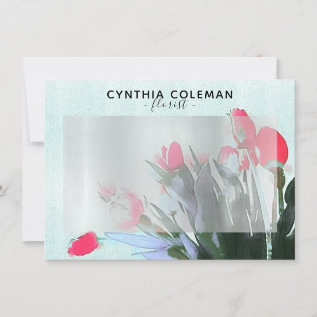 Carte Bouquet Tulipes Aquarelle Illustration Floriste (Devant)