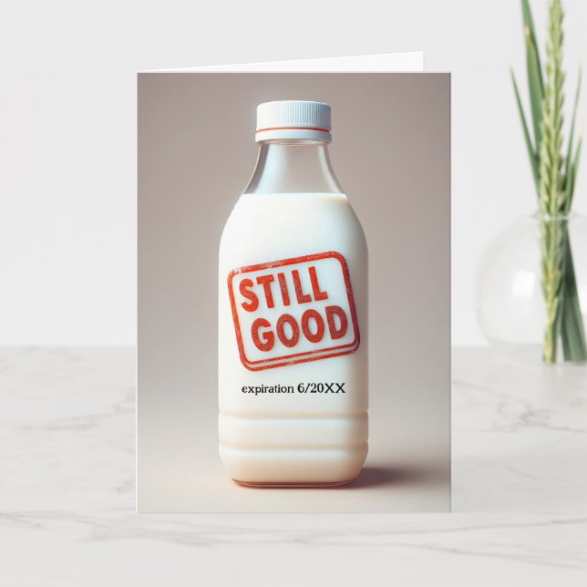 Carte Bouteille De Lait Anniversaire Avec Date D'Expirat (Devant)