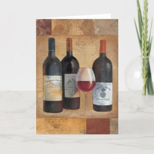 Carte Bouteilles à vin avec verre