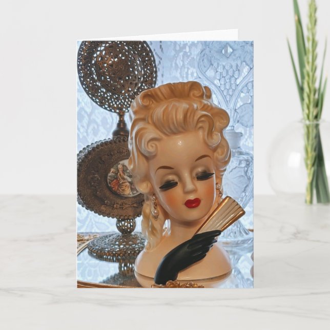 Carte Bouteilles De Parfum Vase Vase De Tête De Dame Gla (Devant)