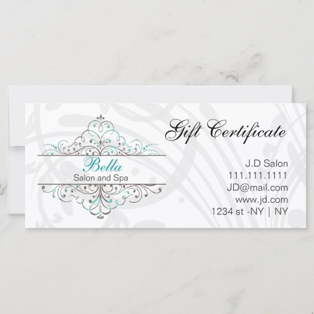 Carte Boutique de papeterie personnalisée Aqua Floury (Devant)