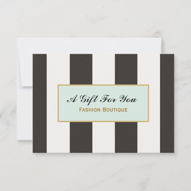 Carte Boutique Grille en noir et blanc Certificat cadeau (Devant)