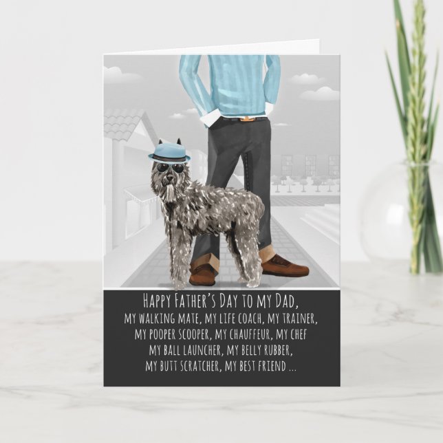 Carte Bouvier des Flandres de la Fête des pères des chie (Devant)