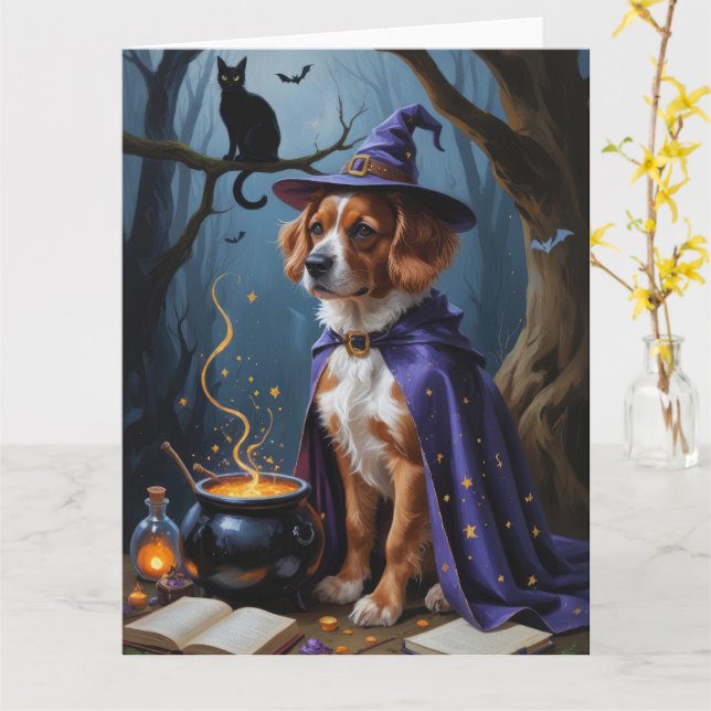 Carte Bouviers des Flandres Peinture fantaisiste d'Hallo (Fleur jaune)