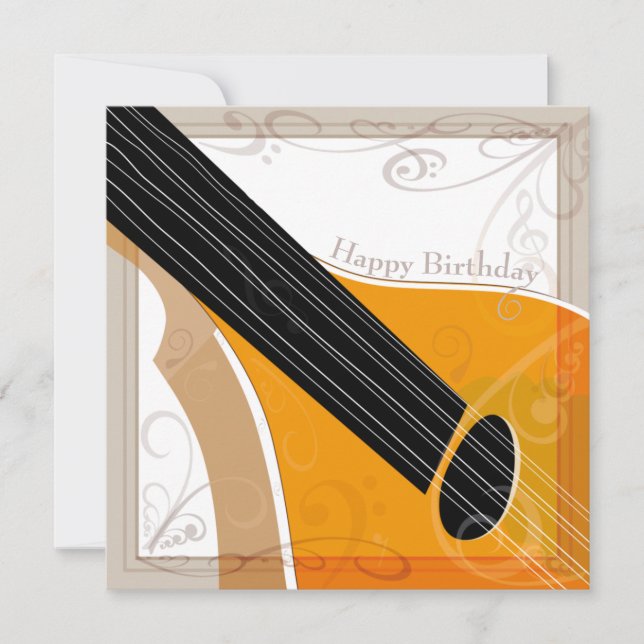 Carte Bouzouki - Joyeux anniversaire - Salutation plate (Devant)