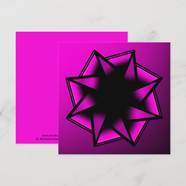 Carte Bow étoile rose chaud (Devant / Derrière)