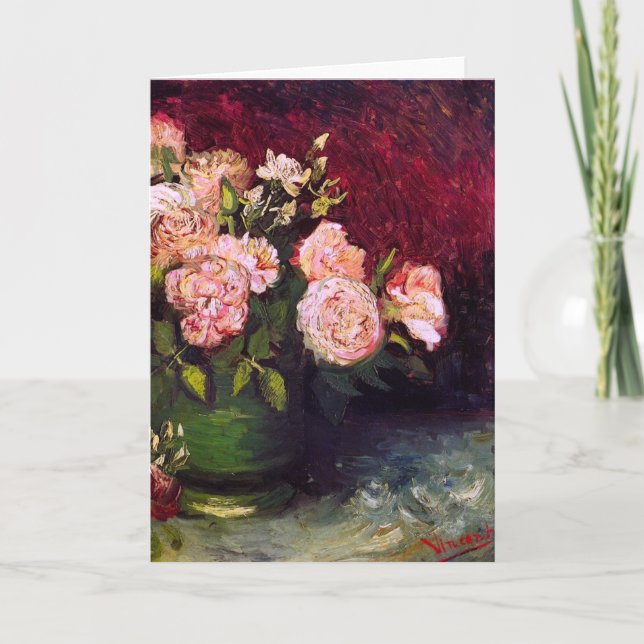 Carte Bowl with Peonies & Roses Van Gogh Fine Art (Devant)