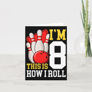 Carte Bowling Anniversaire fête 8 ans 8e Enfants Garçons
