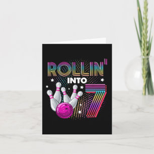 Carte Bowling Anniversaire Fête Rollin Into 7 7e Anniver