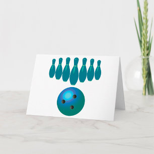 Carte Bowling Ball et Pins Sports amusants
