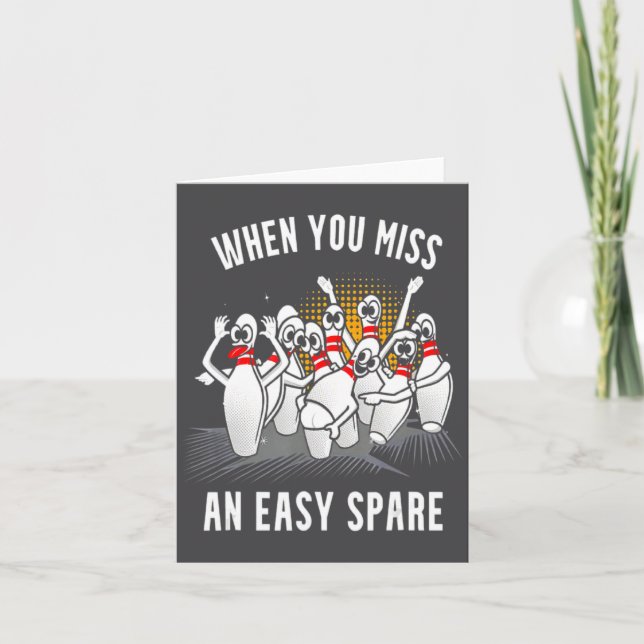 Carte Bowling Funny When You Miss An Easy Spare  (Devant)