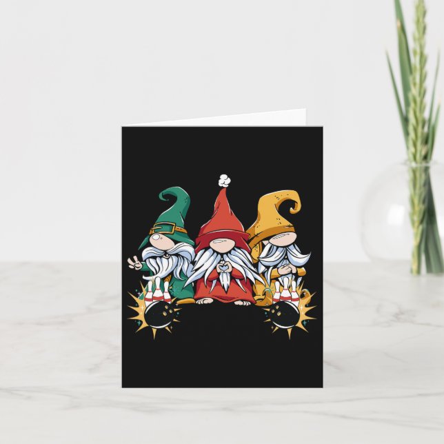 Carte Bowling Gnomes Bowling Ll Bowling Pins Bowling Bow (Devant)