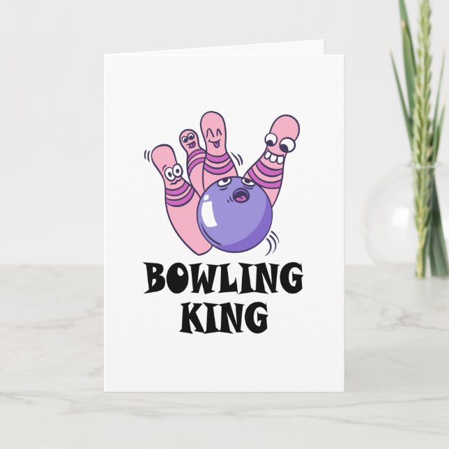 Carte Bowling King Childrens fête d'anniversaire (Devant)