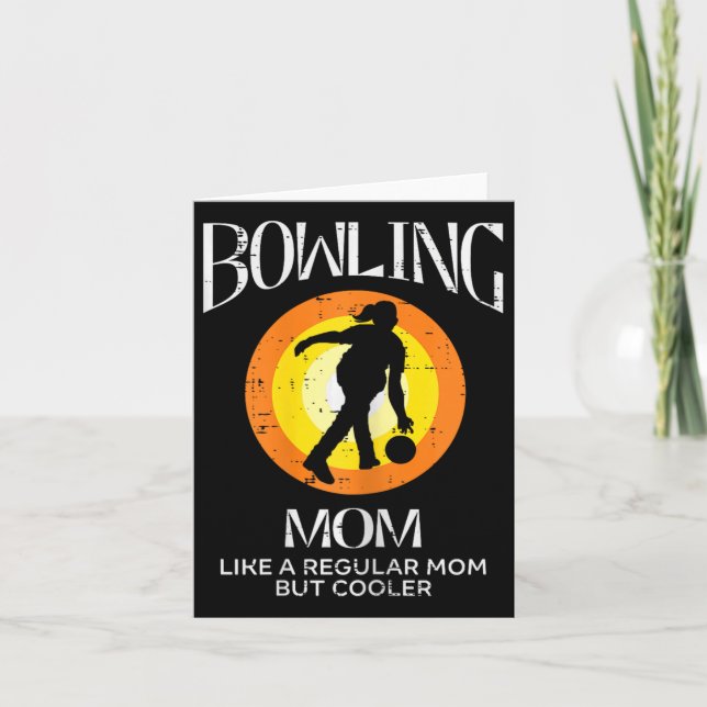 Carte Bowling Maman Glacière Retro Mères Jour Bowler mam (Devant)
