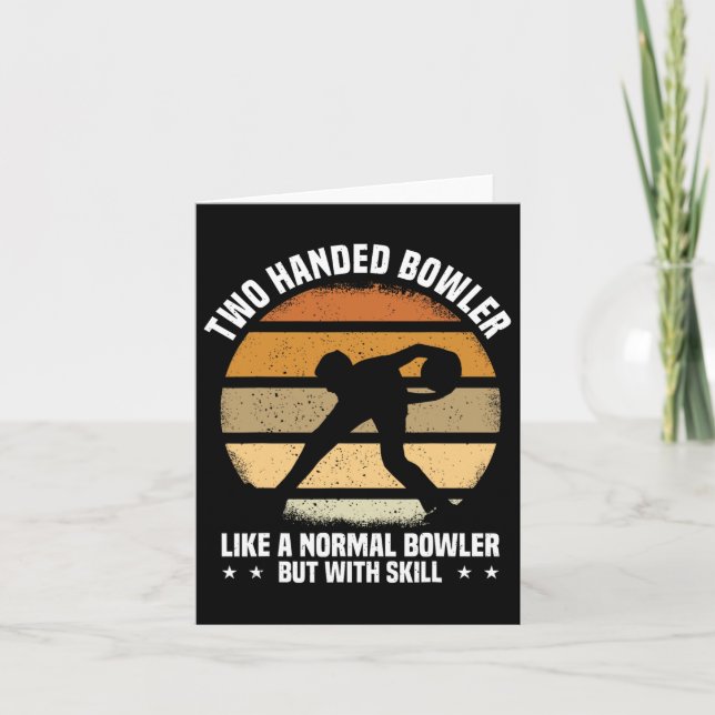 Carte Bowling Mens Funny Deux Handler (Devant)