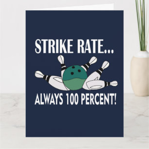 Carte Bowling Pin Ball Strike Équipe Salutation