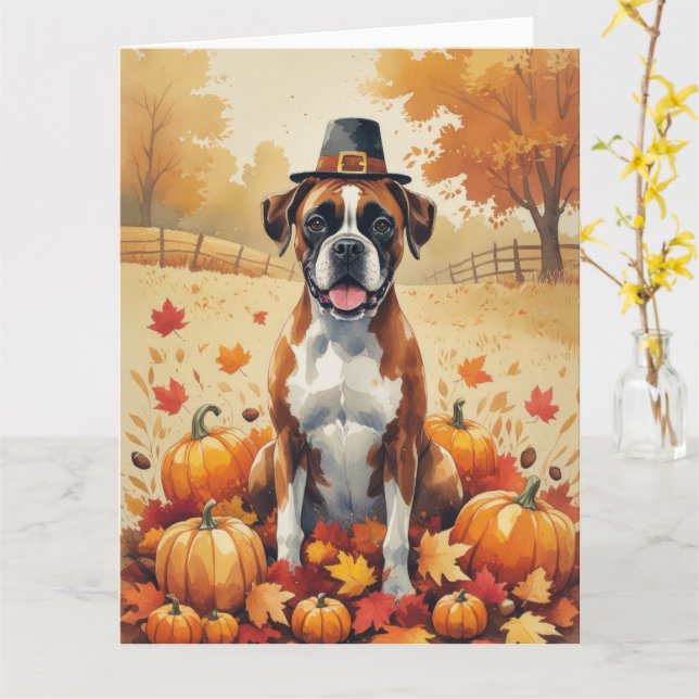 Carte Boxe À L'Automne Feuille L'Art Thanksgiving (Fleur jaune)