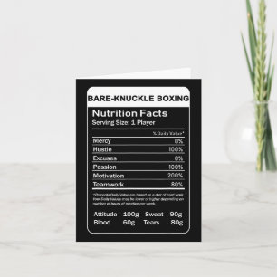 Carte Boxe à mâchoires nues Valeur nutritive