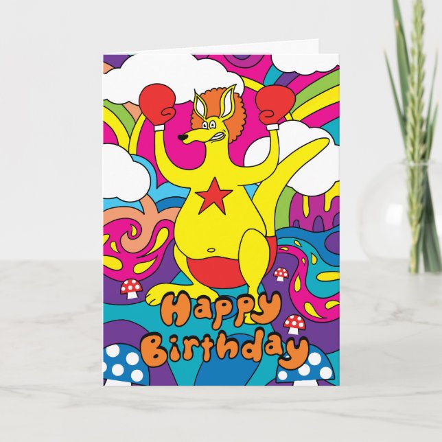 Carte Boxe anniversaire de Kangaroo (Devant)