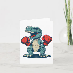 Carte Boxe Dinosaure Boxer Dino Kickboxing T-rex Boxe