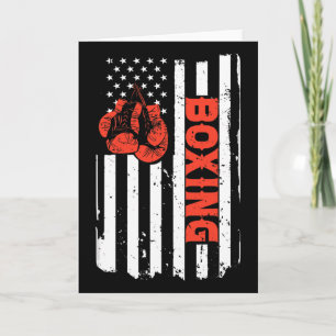 Carte Boxe Drapeau États-Unis MMA Combattant Kickboxing