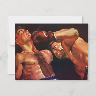 Carte Boxe vintage, Boxers Punching Combattre