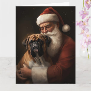 Carte Boxer avec Noël Festif du Père Noël