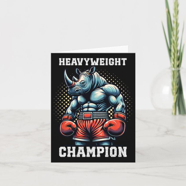Carte Boxer Cadeau Heavyweight Champion Rhino Boxe (Devant)
