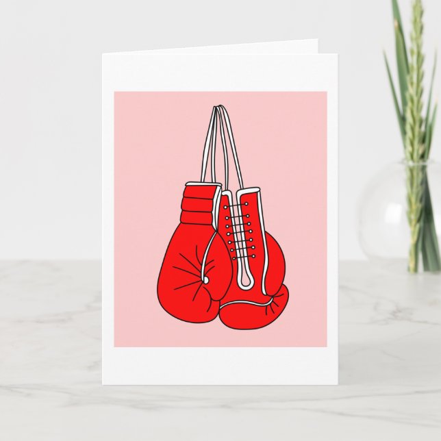 Carte Boxer Femme Boxer Retro Boxing Gants (Devant)