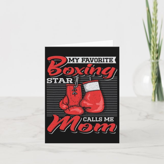 Carte Boxer Maman Mon Favori Boxing Star M'Appelle Maman (Devant)