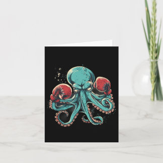 Carte Boxer Octopus Lover Ocean Sea Creature Kickboxing