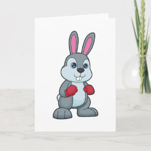 Carte Boxeur de lapin gants de boxe