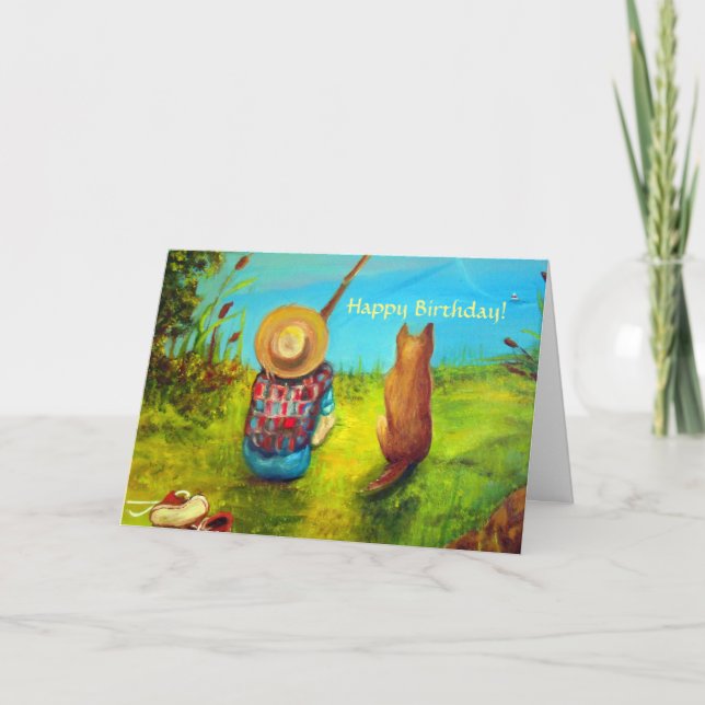 Carte Boy Fishing Custom Anniversaire (Devant)