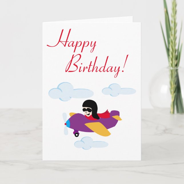 Carte Boy flying by plane (Devant)