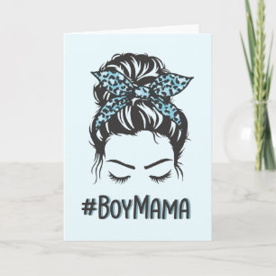 Carte Boy Mama Messy Bun Boy Maman Cadeaux