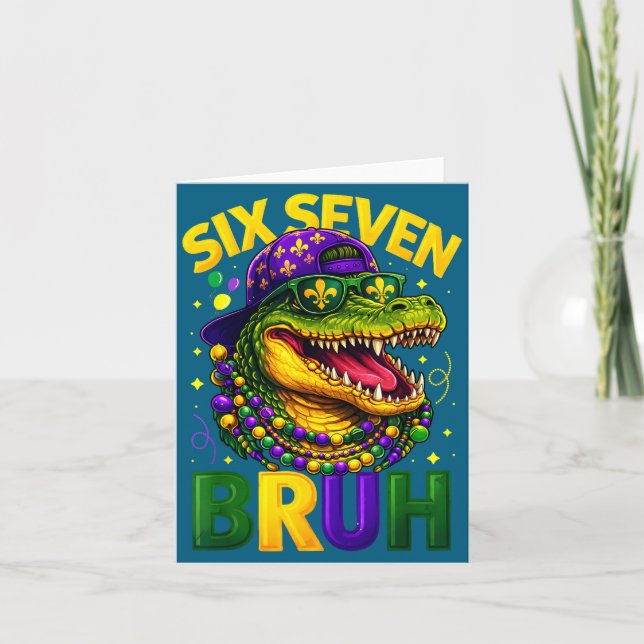 Carte Boys Mardi Gras Six Seven Bruh Mardigator Alligato (Devant)
