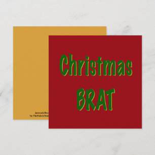 Carte Brai d'or vert de la forêt de Noël sur Crimson rou
