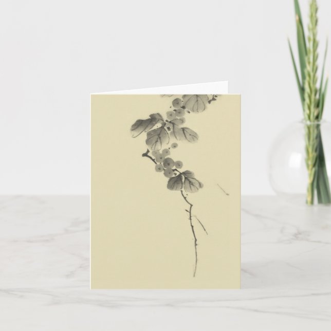 Carte Branche avec Feuilles & Berries Hokusai Fine Art (Devant)