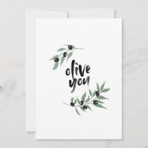 Carte Branche d'olive wave olivier vous Je t'aime cart