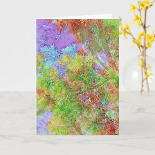 Carte Branches Abstraites colorées Feuilles Note d'art