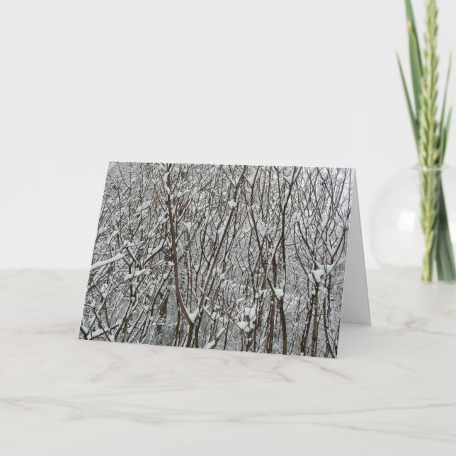 Carte Branches couvertes de neige Abstraite hivernale (Devant)