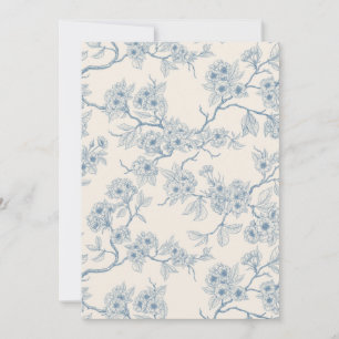 Carte Branches de fleurs de cerisier en bleu et blanc ca