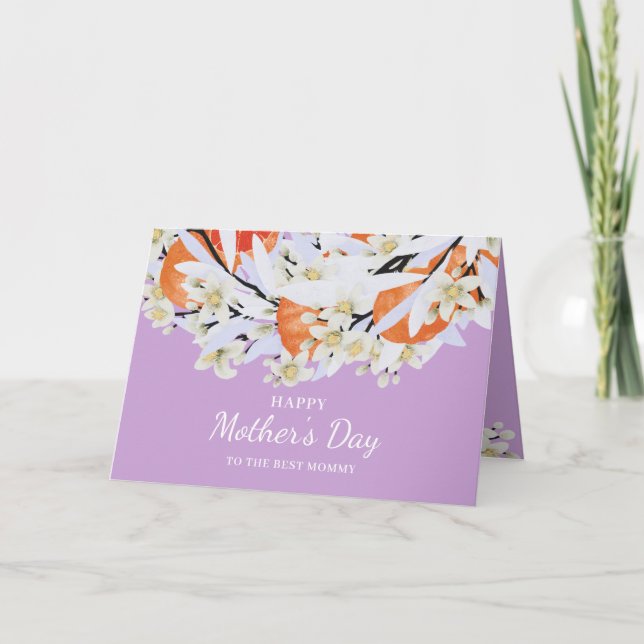 Carte Branches de tangerine Fleurs Citrus de couronne de (Devant)