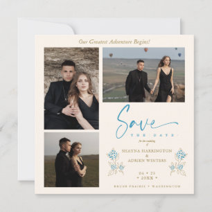 Carte Branches Mariage Tendance Bleu Enregistrer Date 3 